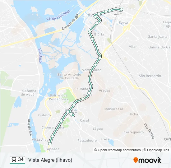 34 Bus Line Map