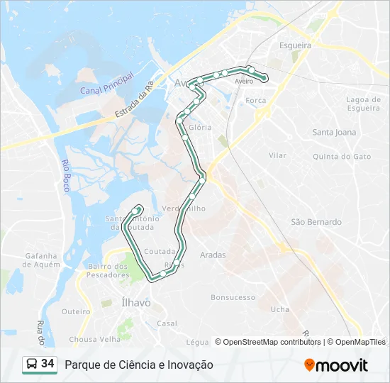 34 Bus Line Map