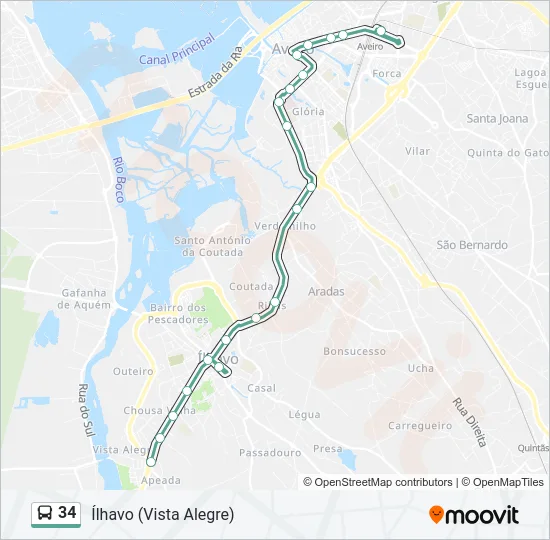 34 Bus Line Map
