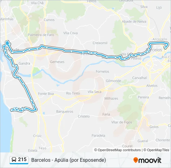 215 Bus Line Map