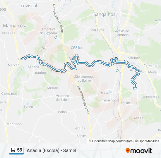 59 Bus Line Map
