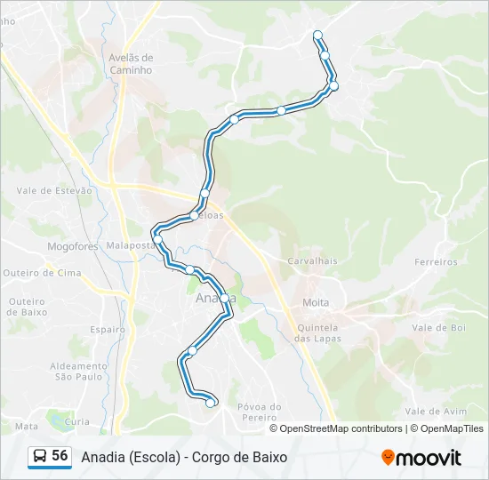 56 Bus Line Map