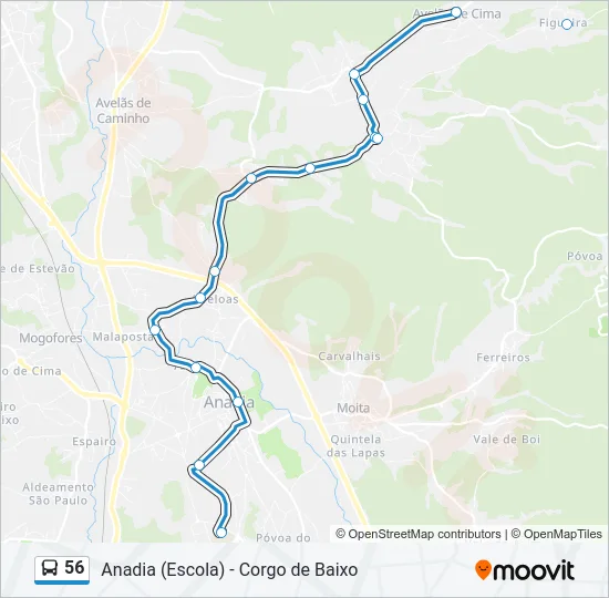 56 Bus Line Map