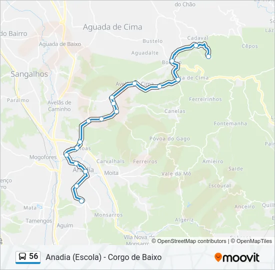 56 Bus Line Map