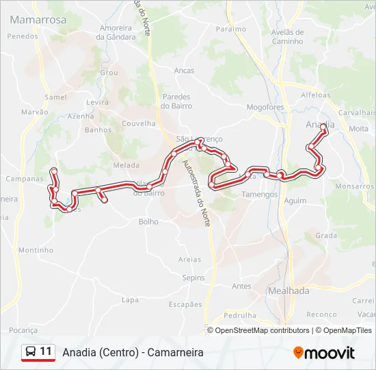 11 Bus Line Map