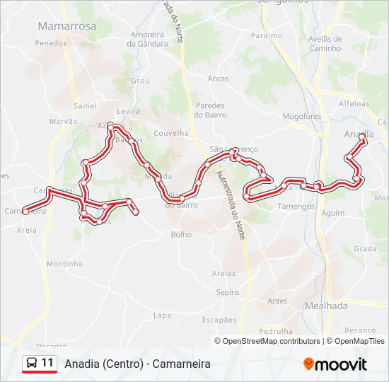 11 Bus Line Map