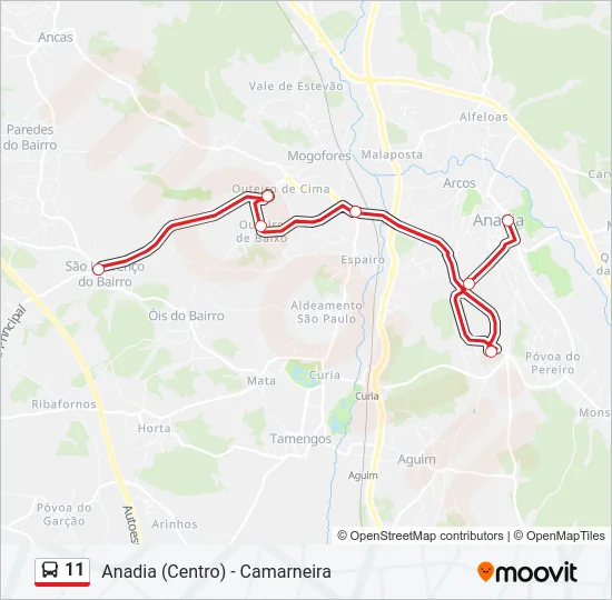 11 Bus Line Map