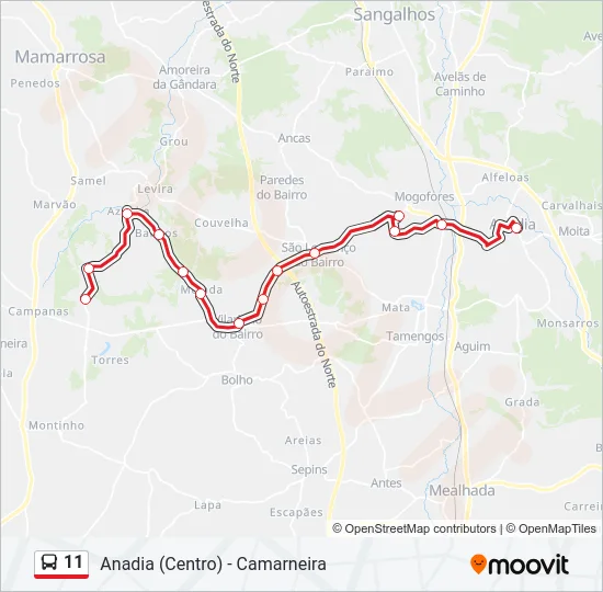 11 Bus Line Map