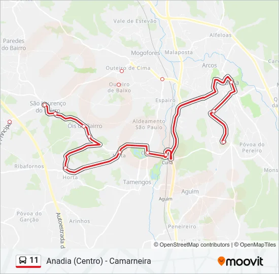 11 Bus Line Map