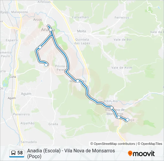 58 Bus Line Map