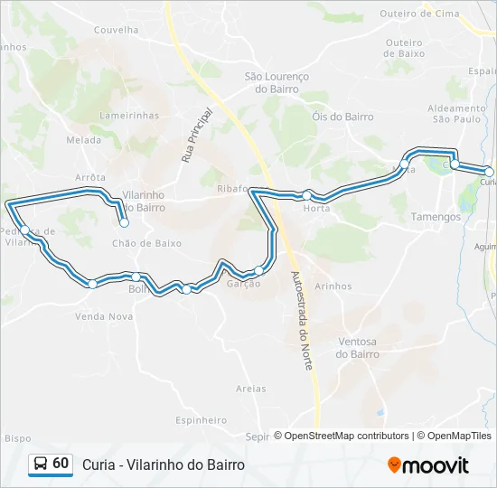 60 Bus Line Map