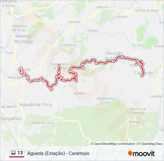 13 Bus Line Map