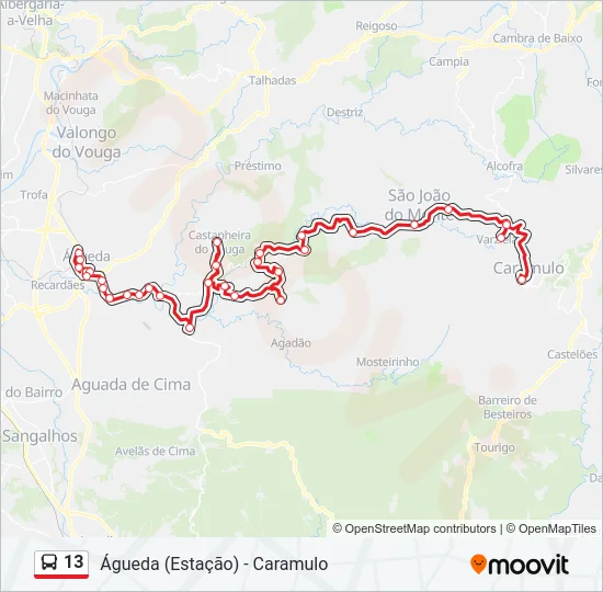 13 Bus Line Map