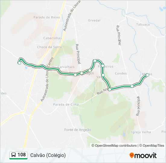 108 Bus Line Map