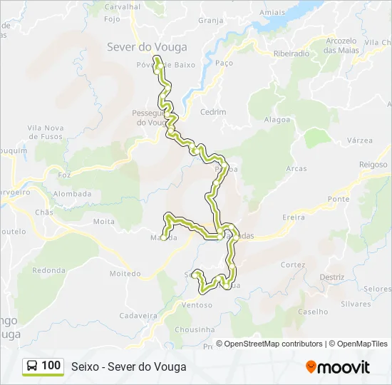 100 Bus Line Map