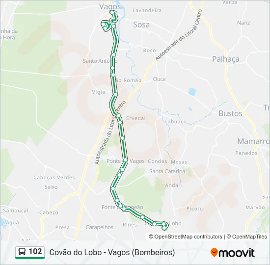 102 Bus Line Map