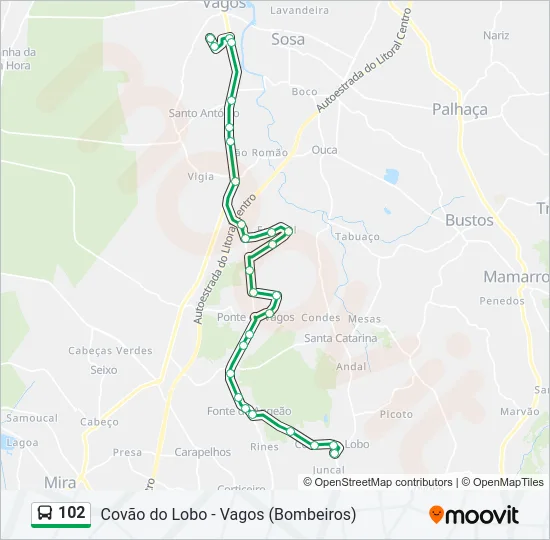 102 Bus Line Map