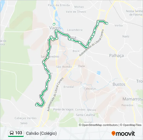 103 Bus Line Map