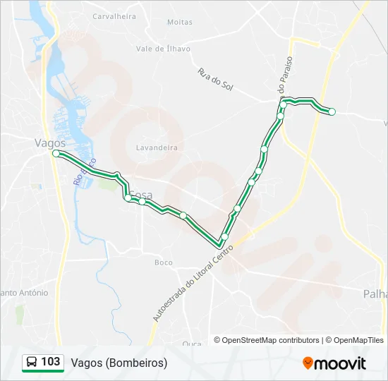103 Bus Line Map