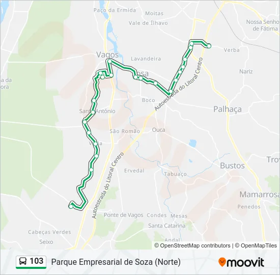 103 Bus Line Map