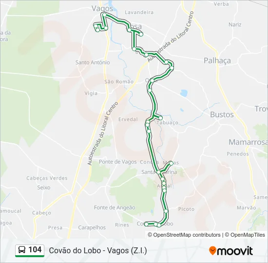 104 Bus Line Map