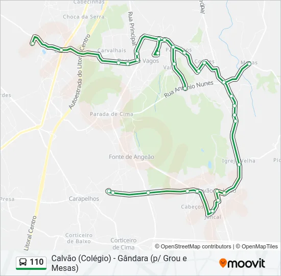 110 Bus Line Map