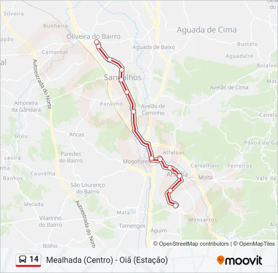 14 Bus Line Map