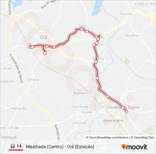 14 Bus Line Map