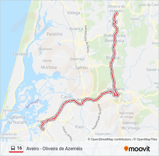 16 Bus Line Map