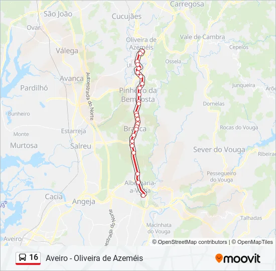 16 Bus Line Map