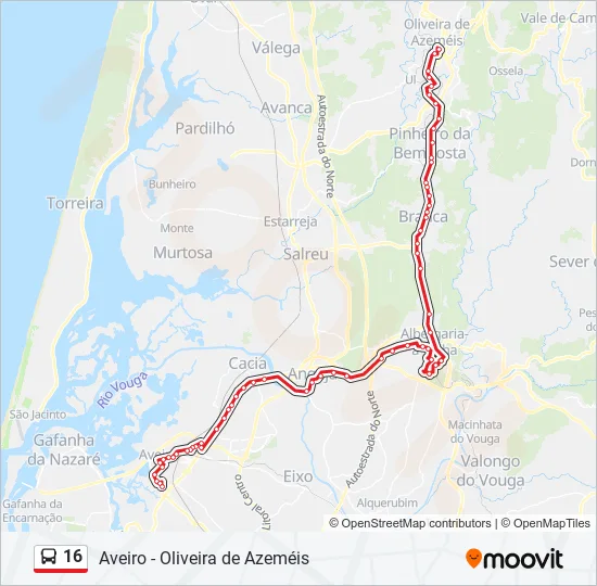 16 Bus Line Map