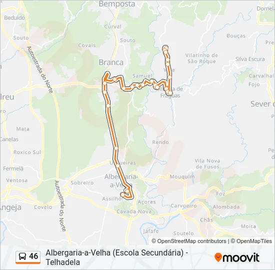 46 Bus Line Map