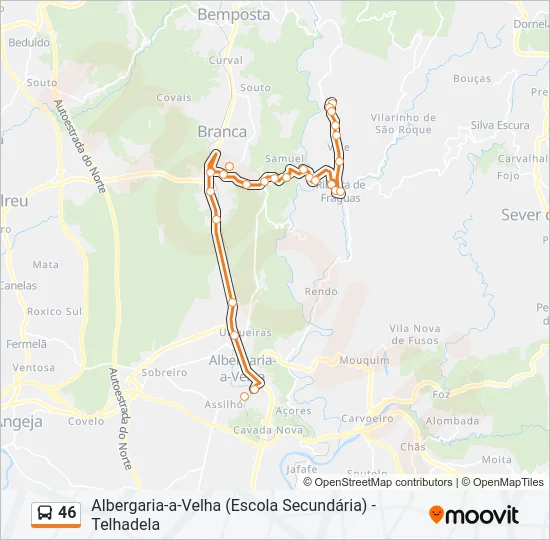 46 Bus Line Map