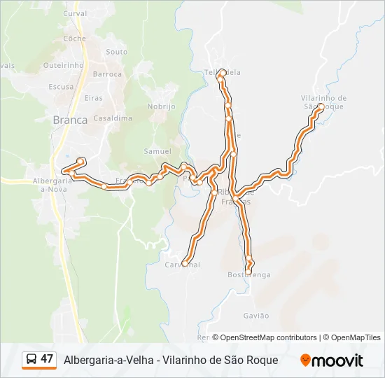 47 Bus Line Map