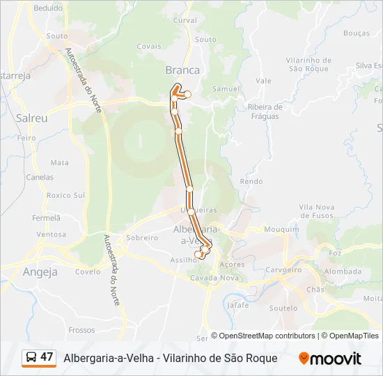 47 Bus Line Map