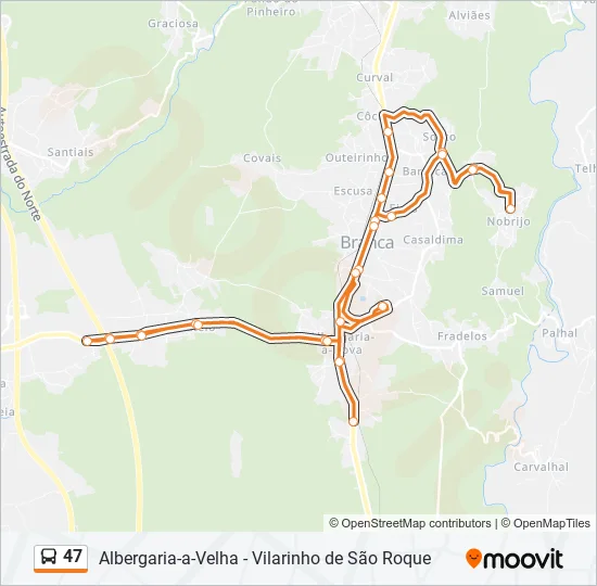 47 Bus Line Map