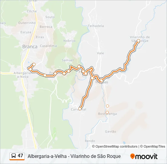 47 Bus Line Map
