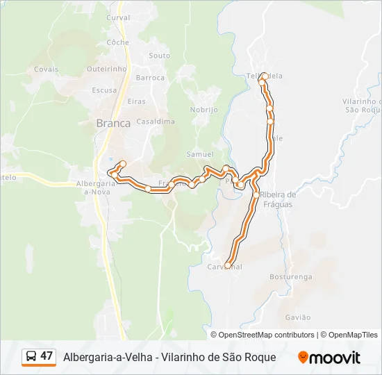 47 Bus Line Map