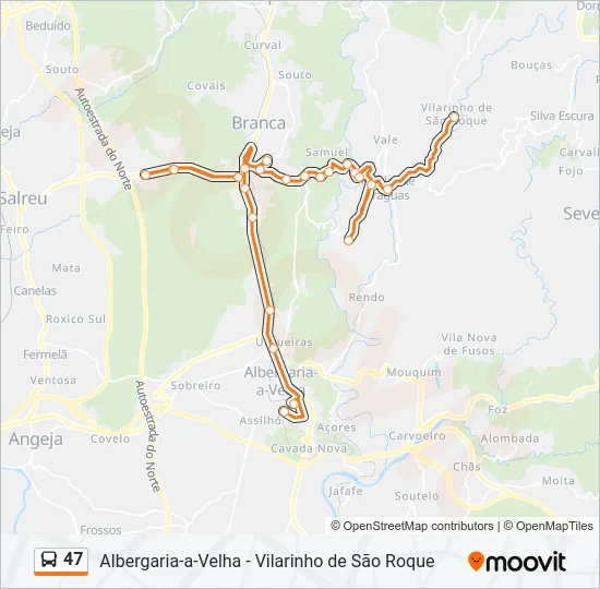 47 Bus Line Map