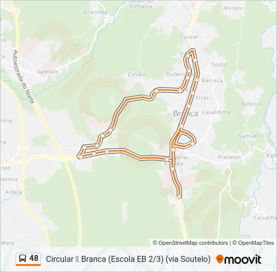 48 Bus Line Map