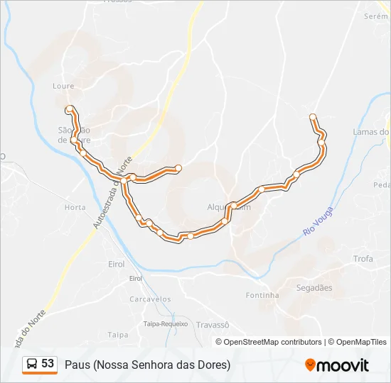 53 Bus Line Map