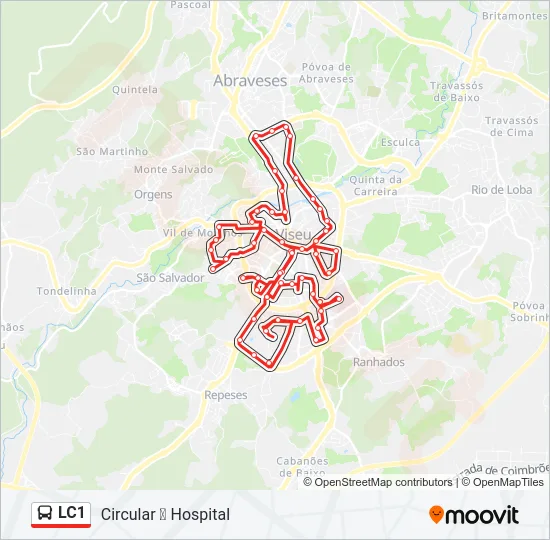 LC1 Bus Line Map
