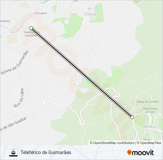 TELEFÉRICO DE GUIMARÃES gondola Line Map