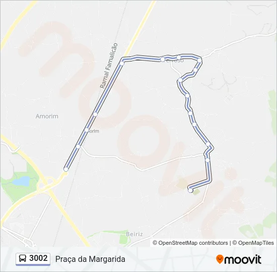 3002 Bus Line Map