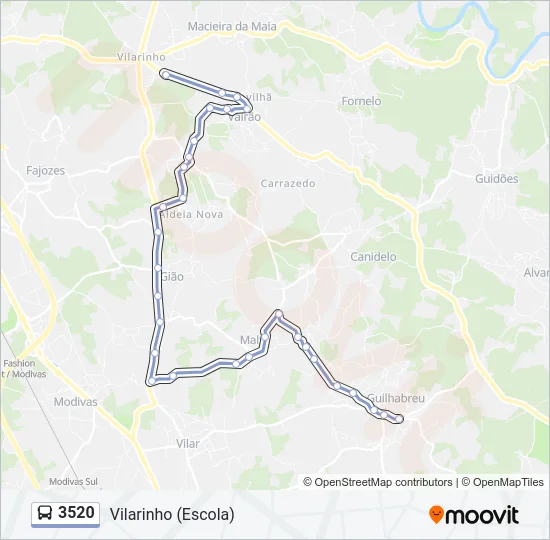 3520 Bus Line Map