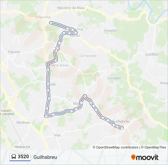 3520 Bus Line Map