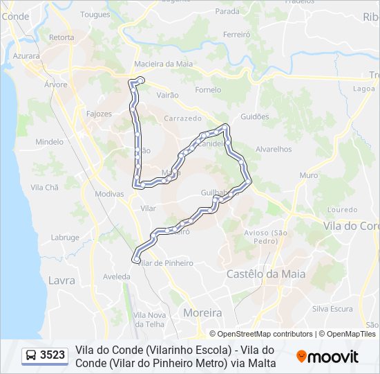 3523 Route: Schedules, Stops & Maps - Vilar do Pinheiro (Metro) (Updated)