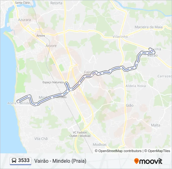 3533 Bus Line Map