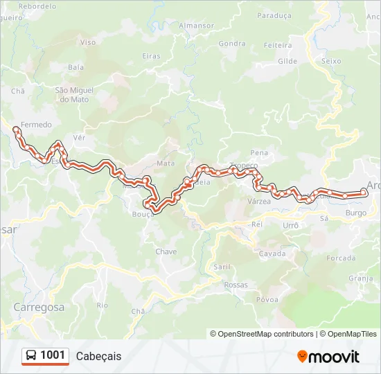 1001 Bus Line Map