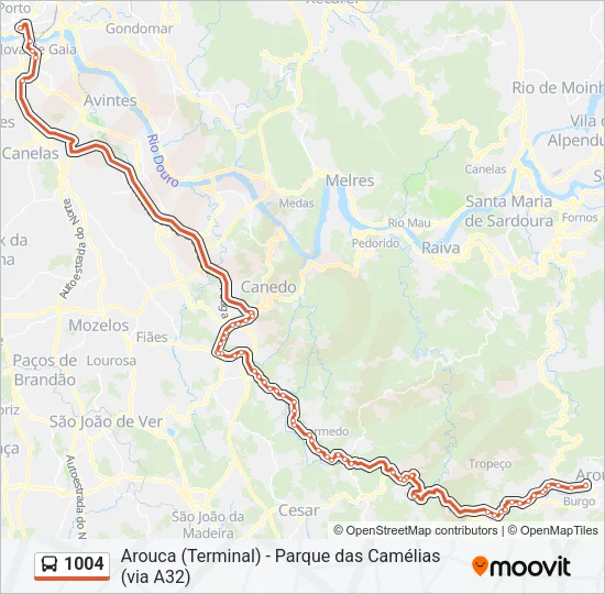 1004 Bus Line Map